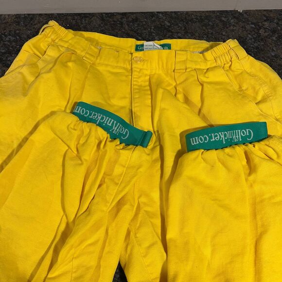 Golf Knickers Golf Pants Yellow Green Mens 36 - Picture 5 of 6